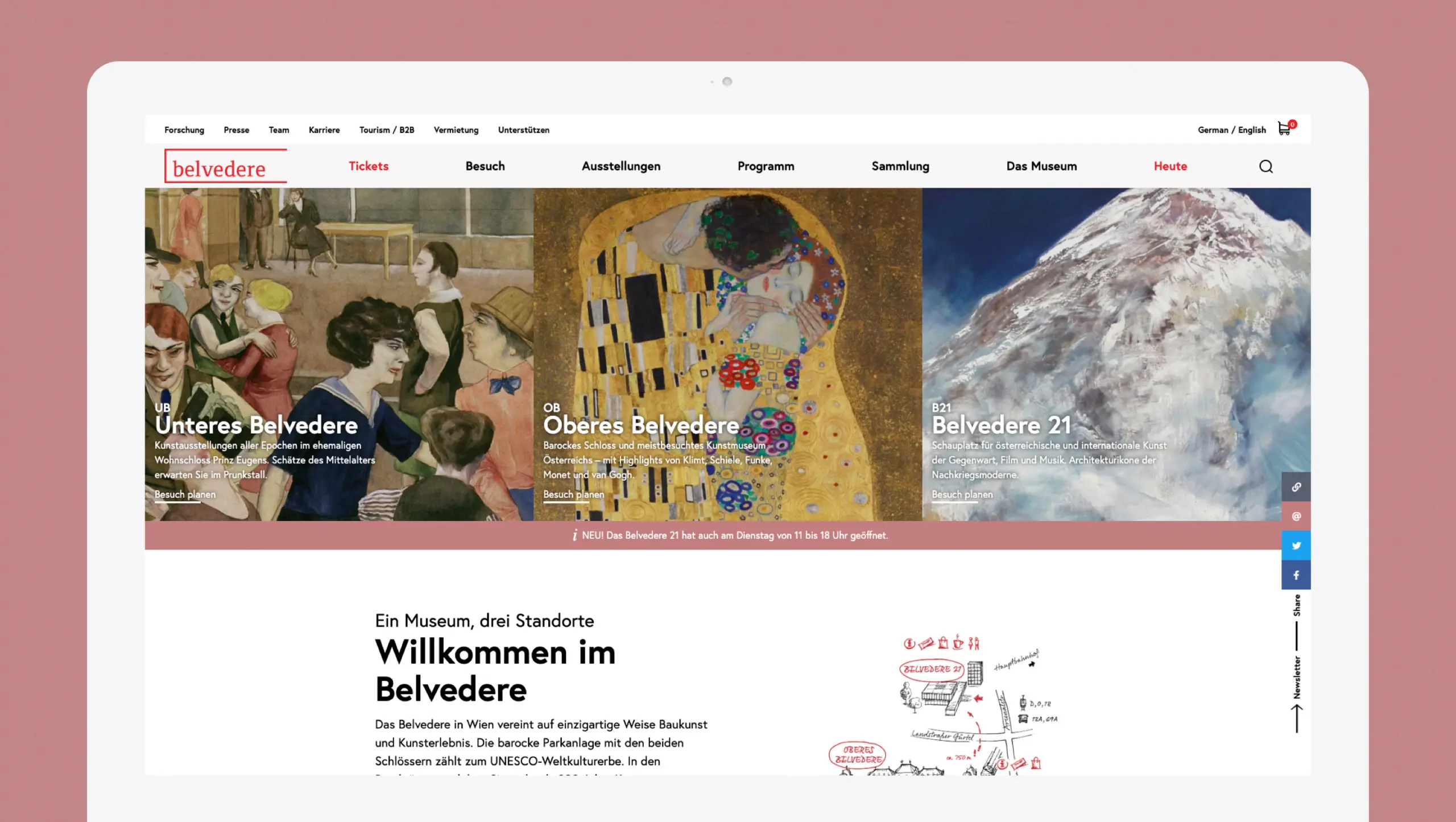 0_Referenzbild Vorschau Abbildung der neuen Belvedere Startseite