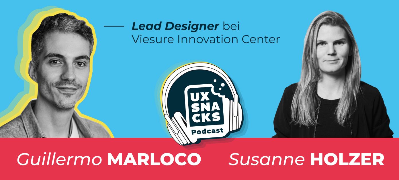 UX Snacks Logo Foto von Host Susanne und Gast GG Marloco