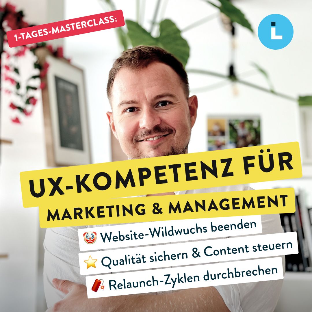 Titelbild für die Masterclass mit dem Portrait von Coach und Head of Product Design von Liechtenecker Stefan Blumauer