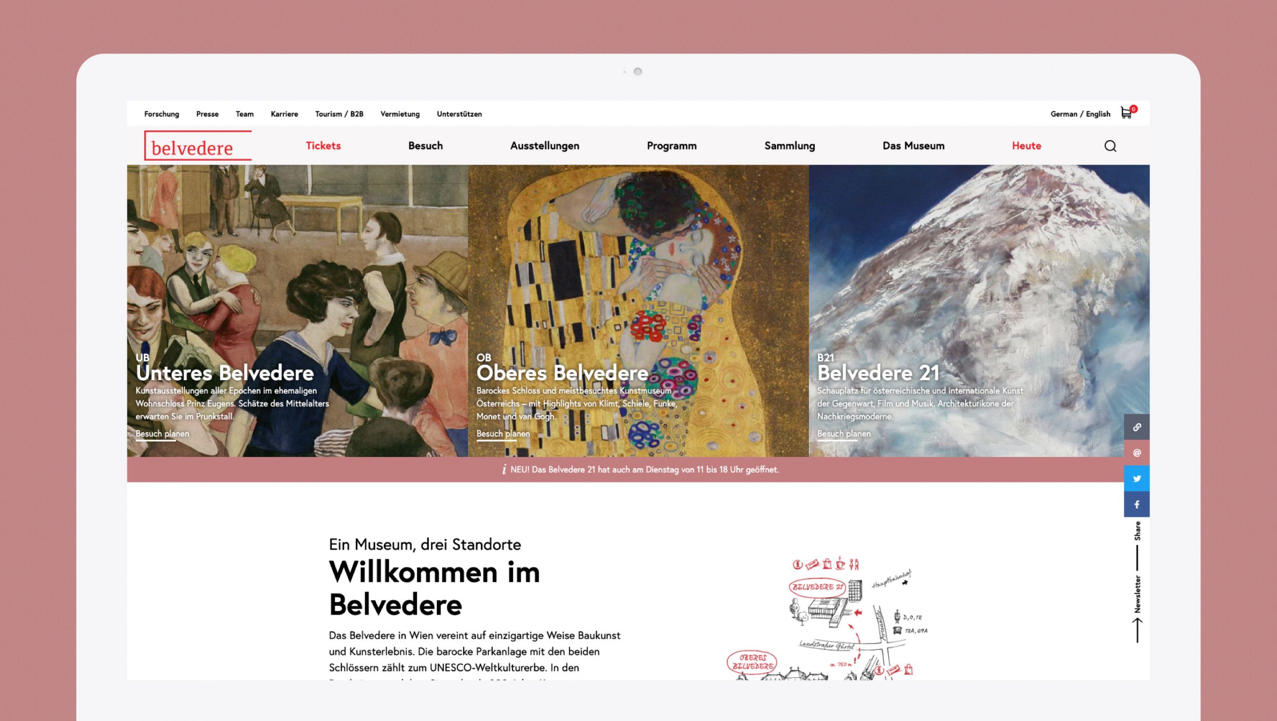 0_Referenzbild Vorschau Abbildung der neuen Belvedere Startseite